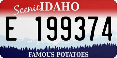 ID license plate E199374