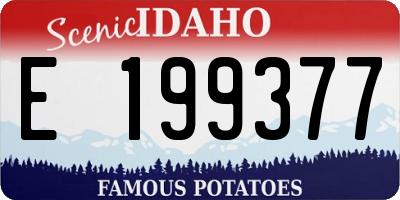 ID license plate E199377