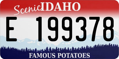 ID license plate E199378
