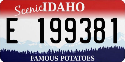 ID license plate E199381