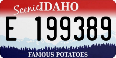 ID license plate E199389