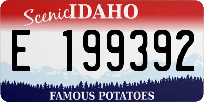ID license plate E199392