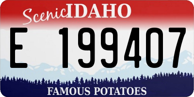 ID license plate E199407