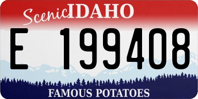 ID license plate E199408