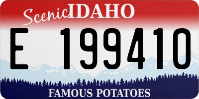 ID license plate E199410