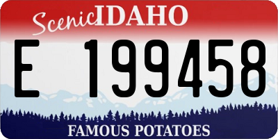 ID license plate E199458