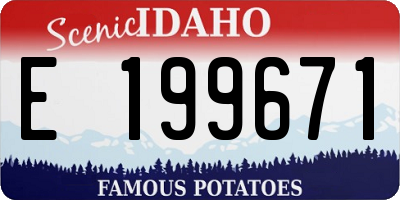 ID license plate E199671