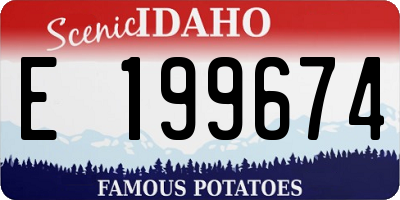 ID license plate E199674