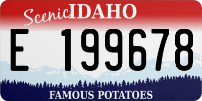 ID license plate E199678