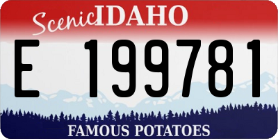 ID license plate E199781