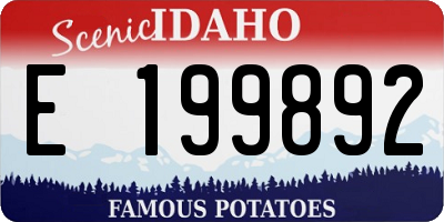 ID license plate E199892