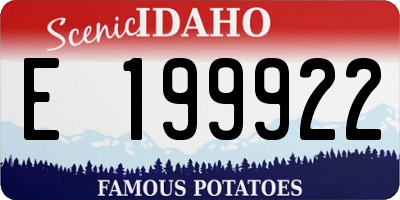 ID license plate E199922