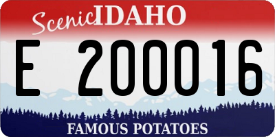 ID license plate E200016