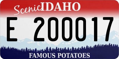 ID license plate E200017