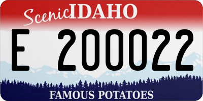 ID license plate E200022