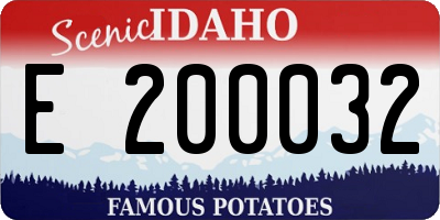 ID license plate E200032