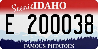 ID license plate E200038