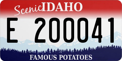 ID license plate E200041