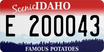 ID license plate E200043