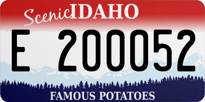 ID license plate E200052