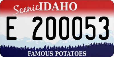 ID license plate E200053