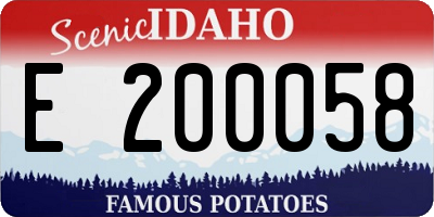 ID license plate E200058