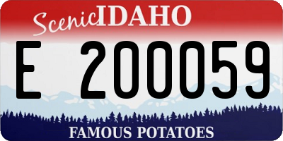 ID license plate E200059