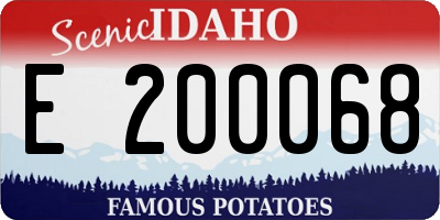 ID license plate E200068