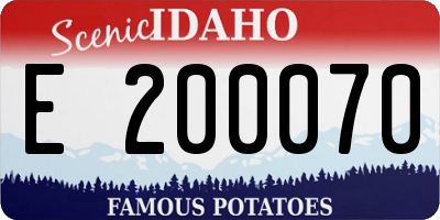 ID license plate E200070