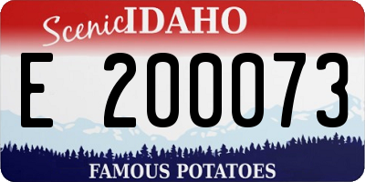 ID license plate E200073