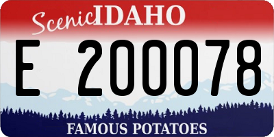ID license plate E200078