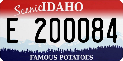 ID license plate E200084