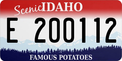 ID license plate E200112