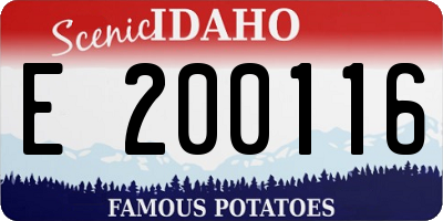 ID license plate E200116