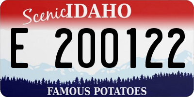 ID license plate E200122