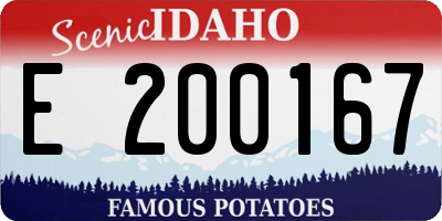 ID license plate E200167