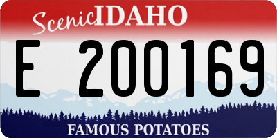 ID license plate E200169