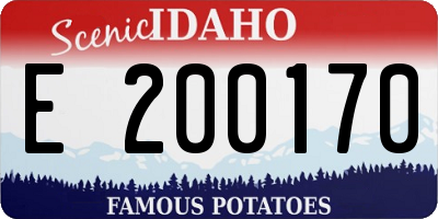 ID license plate E200170