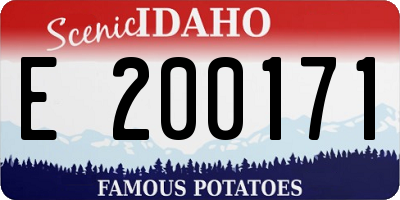 ID license plate E200171