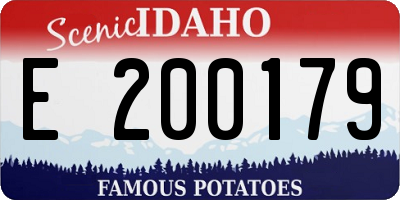 ID license plate E200179