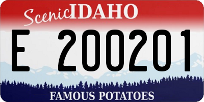 ID license plate E200201