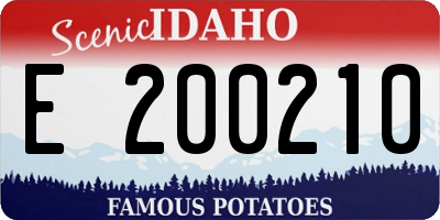 ID license plate E200210