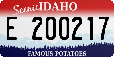 ID license plate E200217