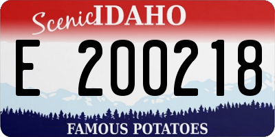 ID license plate E200218