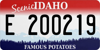 ID license plate E200219