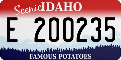 ID license plate E200235