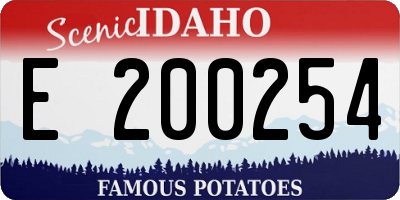 ID license plate E200254
