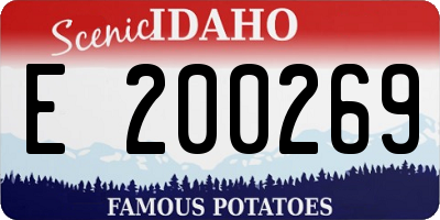 ID license plate E200269
