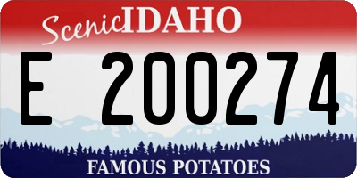 ID license plate E200274