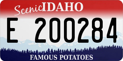 ID license plate E200284